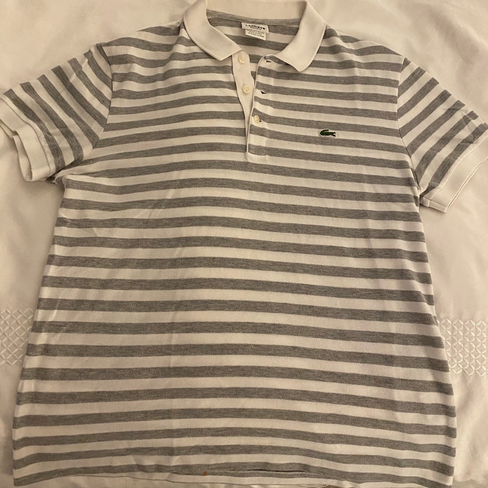 Lacoste Men’s Polo - Gray and White